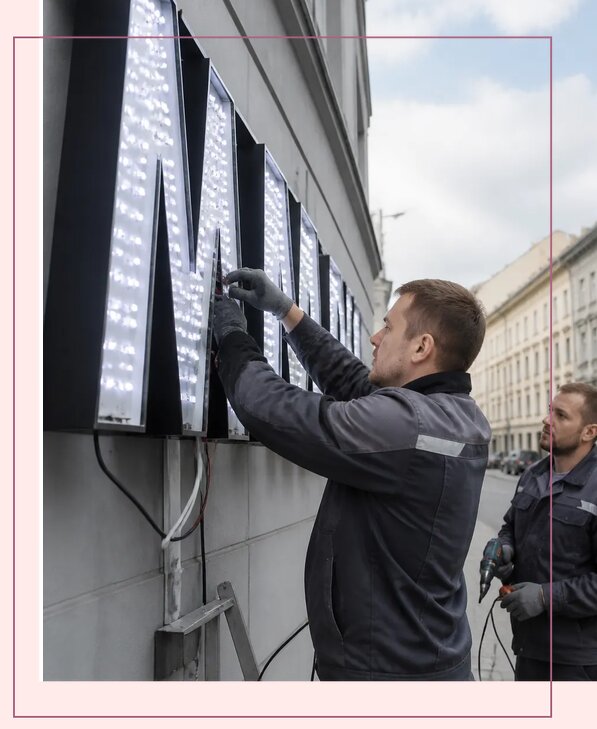 Изготовление и монтаж светодиодных LED вывесок в Чернушке