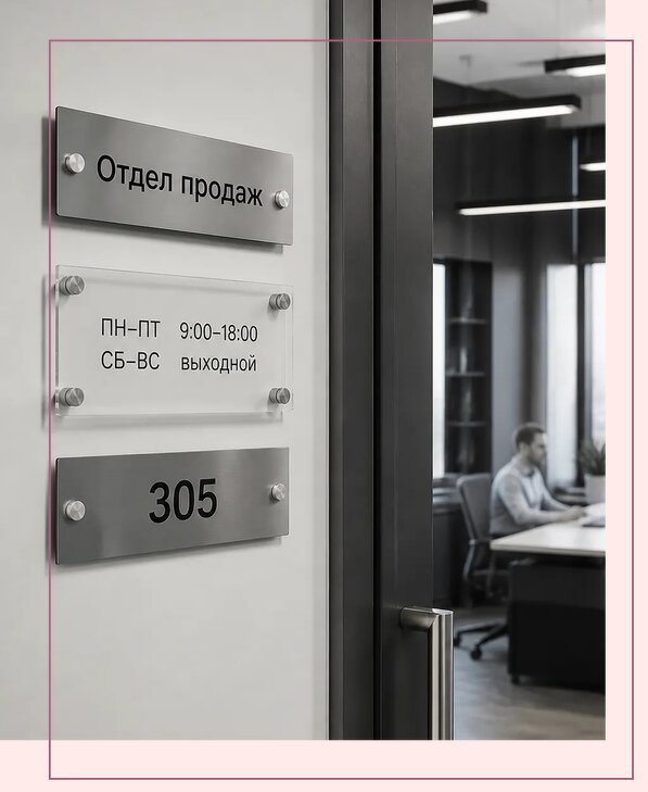 Офисные таблички на дверь в Чернушке по цене от 4976 р. | Аванза-Чрш